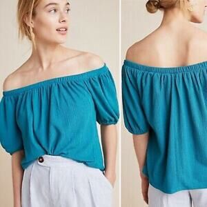 Anthropologie Elodie Off Shoulder Puff Sleeve Top